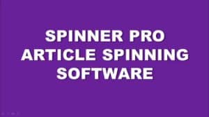 Spinner Pro Article Spinning